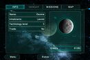 A planet's menu in Galaxy on Fire 3D